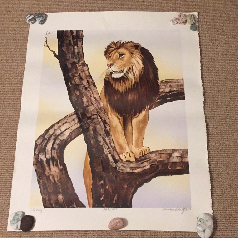 Caroline Schultz "The King" Lion Lithograph